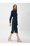 Midi Length Shirt Dress with Belted Slit