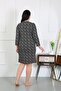Women's Large Size Combed Cotton Nightgown Home Dress Black 12507 - 4