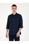 Dark Navy Linen Regular Fit Shirt 50284915-Vr100 - 3