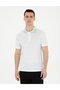 White Slim Fit 100% Cotton Buttoned Polo Collar T-Shirt 50285222-Vr013 - 3
