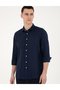 Dark Navy Linen Regular Fit Shirt 50284915-Vr100 - 2