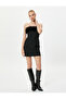 Feathered Strapless Mini Dress Fits the Body