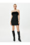 Feathered Strapless Mini Dress Fits the Body - 3