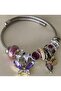 Lilac Butterfly And Love Charm Steel Bracelet - 4
