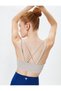 Cross Strap Sports Bra Printed U Neck Slim Fit