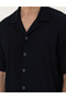 Lacivert Regular Fit Örme Gömlek 50286124-VR033 - 7