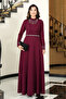 Chain Flared Hijab Evening Dress