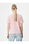 Embroidery Detailed Crew Neck T-Shirt Short Sleeve Cotton - 4