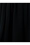 Double Breasted Neck Tulle Mini Dress Lace Detailed Long Sleeve Loose Fit - 6
