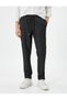 Fabric Trousers Slim Fit Lace Waist Narrow Leg Pocket - 4