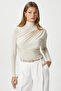Women's Moon Gathered Light Beige Sandy Blouse - 6