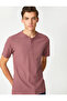 Basic T-Shirt, Collar, Buttoned, Slim Fit, Short Sleeve