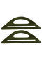 Set of 3 Wooden Bag Handles (3 Pairs) (6 Pieces) (Brown & Rosewood) - 2
