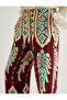 X Melis Ağazat - Ethnic Patterned Wide Leg Trousers Viscous Fabric with Pockets - 6