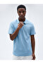 Polo Neck T-Shirt Textured Buttons Slim Fit Short Sleeves - 3