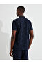 Geometric Patterned Polo Neck T-Shirt - 4