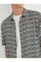 Summer Shirt Short Sleeve Ethnic Detailed Classic Collar - 5