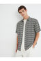 Summer Shirt Short Sleeve Ethnic Detailed Classic Collar