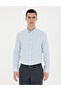 Light Oxford Blue Slim Fit Long Sleeve Shirt 50289396-Vr003