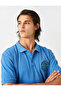 College embroidered polo collar t-shirt