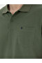 Khaki Regular Fit 100% Cotton Pocket Polo Collar Basic T-Shirt 50291576-Vr027 - 7