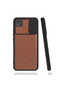 Xiaomi Redmi 9C - Case Slide Sliding Back Frosted Lens Cover - Black