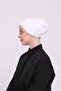 White Back Tied Hijab Bonnet Viscose Fabric Seamless Interlocking Lycra Inner Bonnet 3010_42 - 3