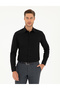 Black Dobby Slim Fit Long Sleeve Shirt 50298040-Vr046