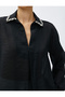 Chiffon Blouse with Stone Collar Long Sleeve - 5