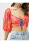 Chiffon Crop Blouse Balloon Sleeve Gipelli - 5