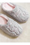 Lcw Steps Grey Cat Embroidered Plush Women's House Slippers - 3