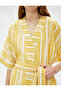 Ethnic Patterned Kimono Belted Short Sleeve - 5