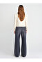 71736 Wide Leg Denim Trousers-Anthracite - 2