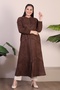 Women's Large Size Hijab Suede Overcoat Full Size Diamond Patterned Long Hijab Suede Overcoat - 7