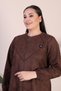 Women's Large Size Hijab Suede Overcoat Full Size Diamond Patterned Long Hijab Suede Overcoat - 4