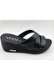 2003 Black Wedge Sole Comfort Casual Slippers - 2