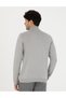 Hellgrauer Melange Slim Fit Halbrollkragen-Basic-Strickpullover 50276502-VR091 - 5