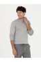 Hellgrauer Melange Slim Fit Halbrollkragen-Basic-Strickpullover 50276502-VR091 - 3