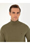 Dark Khaki Slim Fit Turtleneck Basic Knitwear Sweater 50296602-Vr111 - 2