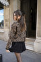 Leopard Patterned Crew Neck Cardigan - 5