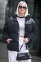 Black Plush Oversize Coat Mg1371 - 4