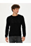 Black Slim Fit Crew Neck Knitwear Sweater 50278091-Vr046