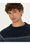 Navy Blue Slim Fit Crew Neck Knitwear Sweater 50278026-Vr033 - 2