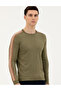 Khaki Slim Fit Crew Neck Sweater 50281821-Vr027 - 3