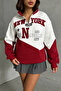 Women Burgundy Zipper New York Sweat Nbg050 - 2