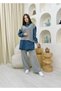 Premium Quality Knitwear Detailed Denim Shirt Knitwear Trousers Double Set