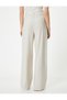 Wide Leg Palazzo Trousers Regular Waist Pocket Detailed Viscose Mixed - 4