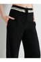 Wide Leg Palazzo Trousers with Waist Detail and Pockets, Viscose Blend - 5