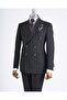 Italian Style Double-Breasted Jacket Pants Suit Black T13300 - 8