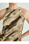 Long Dress Halter Neck Patterned Slim Fit - 5